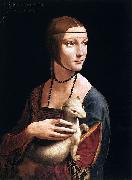 LEONARDO da Vinci Portrait of Cecilia Gallerani oil painting on canvas
